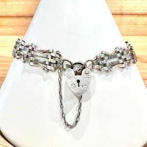 Sterling Vintage Heart Locket Bracelet